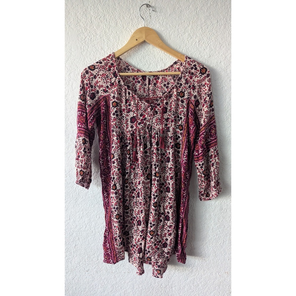 American Eagle Tunic Mini Dress Floral Print Boho Peasant‎ Styled  Size XS